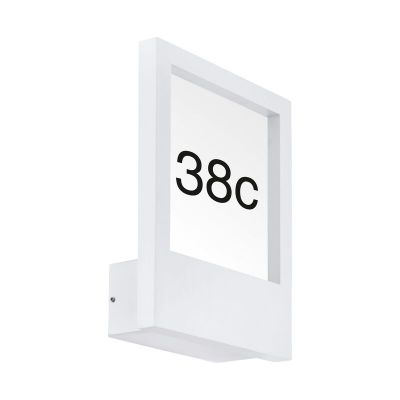 Número de casa iluminado branco de alumínio, Jovan, IP44