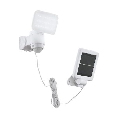 Candeeiro de parede exterior solar branco de plástico, Frits, 5W, LED 6500K, IP44