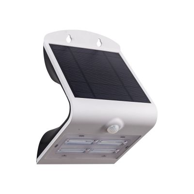 Candeeiro de parede exterior com sensor de movimento branco de plástico, Lydie, 3,2W, LED ajustável de branco quente a branco frio, IP54