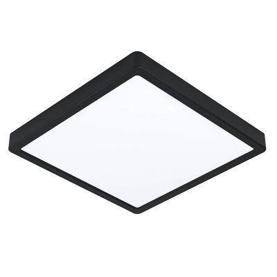 Candeeiro de teto inteligente preto de plástico, Geraldo, 19,5W, LED ajustável de branco quente a branco frio, IP44