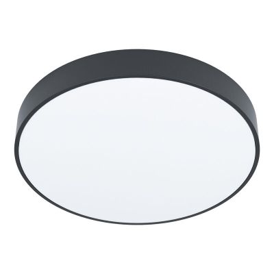Aplique de teto preto de aço, Zippora, 18W, LED ajustável de branco quente a branco frio