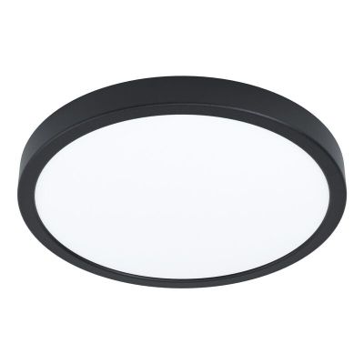 Candeeiro de teto para casa de banho preto de aço, Pascale, 20W, LED 3000K, IP44