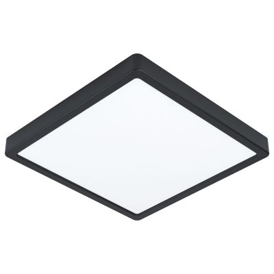 Candeeiro de teto para casa de banho preto de aço, Pascale, 20W, LED 3000K, IP44