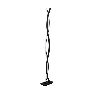 Candeeiro de pé preto de alumínio, Arantxa, 32W, LED 3000K, com interruptor