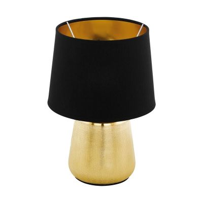 Candeeiro de mesa de cerâmica dourado, Elvin, com interruptor