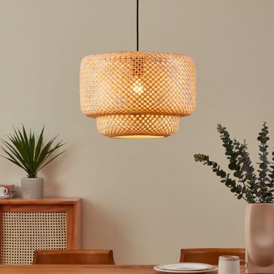 Candeeiro suspenso de rattan castanho, Jetze