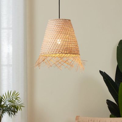Candeeiro suspenso de rattan castanho, Wilco