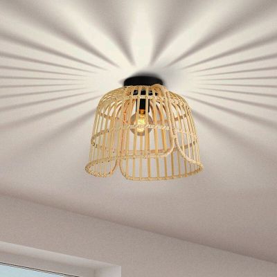 Candeeiro de teto de rattan castanho, Sicco