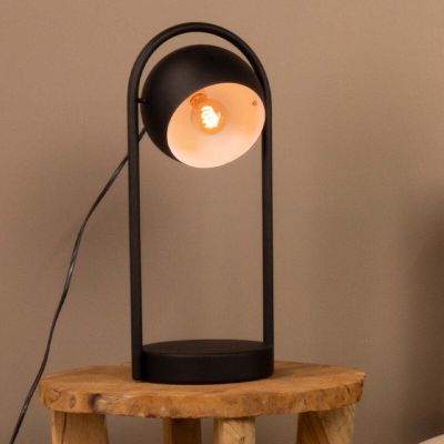 Candeeiro de mesa preto de alumínio, Jasin, com interruptor