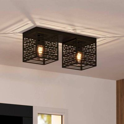 Candeeiro de teto preto de alumínio, Lennaert