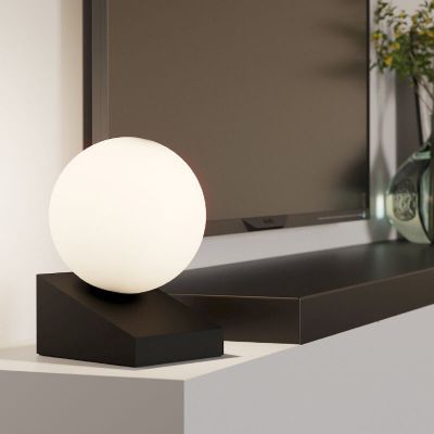 Candeeiro de mesa preto de vidro, Wesly, com interruptor