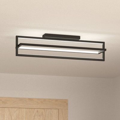 Candeeiro de teto preto de alumínio, Lianne, 34W, LED ajustável de branco quente a branco frio, regulável em 3 níveis