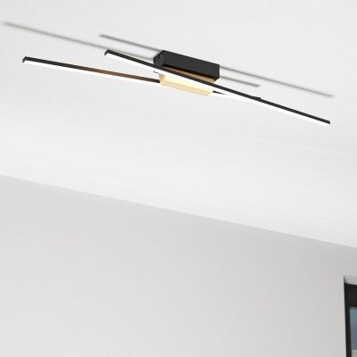 Candeeiro de teto preto de alumínio, Leintje, 13W, LED 3000K
