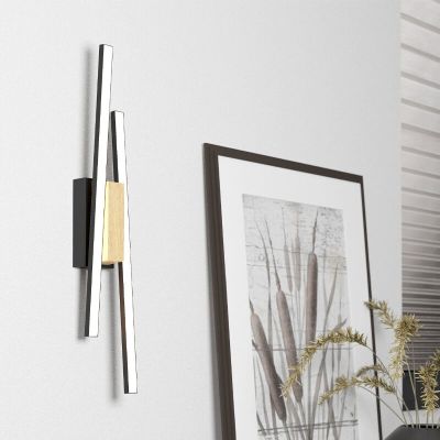 Aplique de parede preto de alumínio, Leintje, 6,3W, LED 3000K