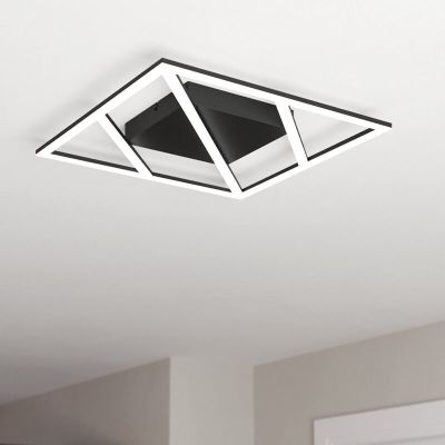 Plafon preto de alumínio, Kenley, 21W, LED ajustável de branco quente a branco frio, regulável em 3 níveis