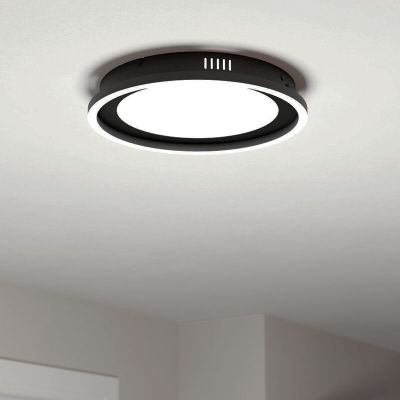 Candeeiro de teto preto de alumínio, Thijn, 11,5W, LED ajustável de branco quente a branco frio, regulável em 3 níveis