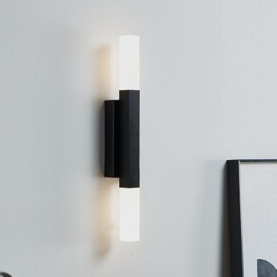 Iluminação para espelho preta de alumínio, Yolande, 5,5W, LED 3000K, IP44