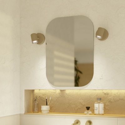 Candeeiro de parede para casa de banho castanho de aço, Consuma, IP44