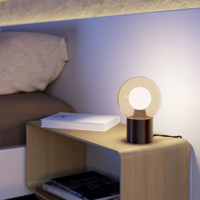 Candeeiro de mesa bronze de vidro, Bravino, com dimmer tátil