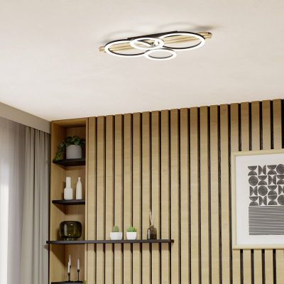 Candeeiro de teto preto de plástico, Cembrano, 30W, LED 3000K