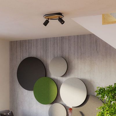 Candeeiro de teto preto de plástico, Cembrano, 8W, LED 3000K