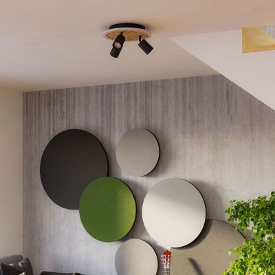 Candeeiro de teto preto de plástico, Cembrano, 8W, LED 3000K