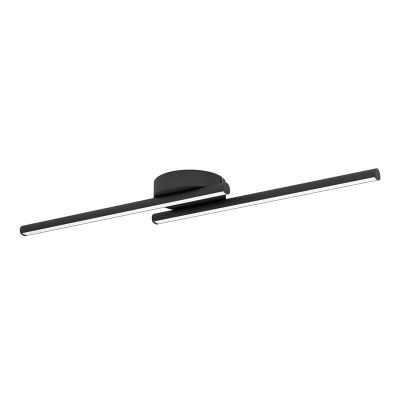 Candeeiro de teto preto de alumínio, Flatron, 10W, LED RGBW, com comando à distância