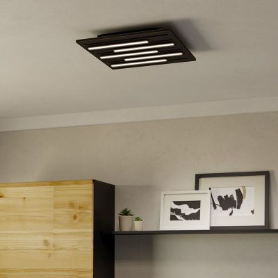 Plafon preto de alumínio, Pitrignani, 20W, LED RGBW, com comando à distância