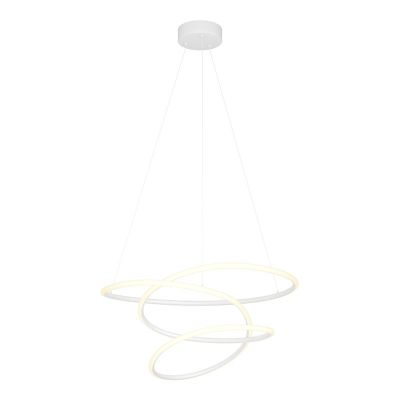 Candeeiro suspenso branco de alumínio, Racale, 24W, LED white switch