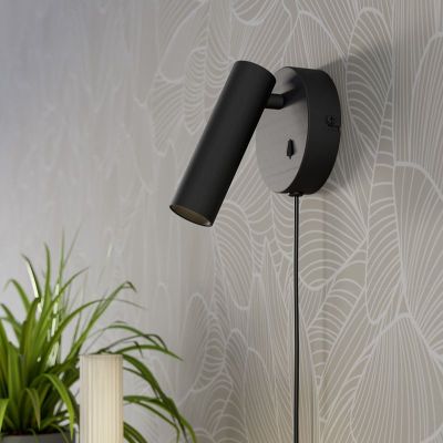 Foco de parede preto de aço, Valproto, 5W, LED white switch, com interruptor
