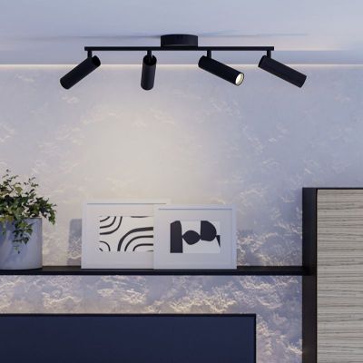 Foco de teto preto de aço, Valproto, 5W, LED white switch