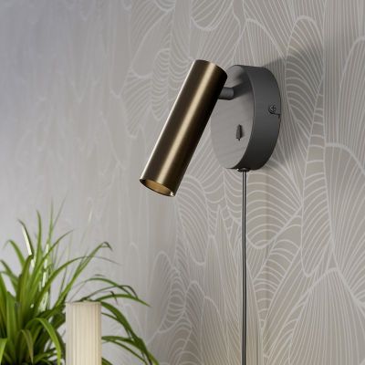 Foco de parede bronze de aço, Valproto, 5W, LED white switch, com interruptor