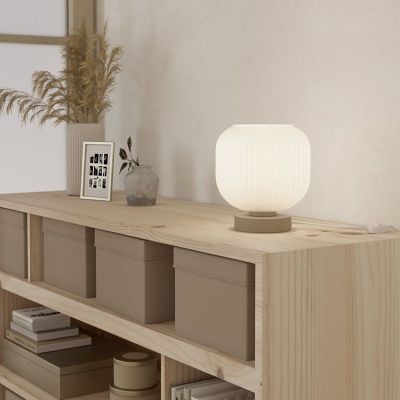 Candeeiro de mesa branco de vidro, Dasmina, com interruptor