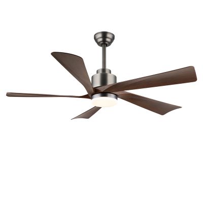Ventilador de teto moderno marrom, modelo Frank, em metal, 20W, LED branco ajustável de quente a frio, com controle remoto.