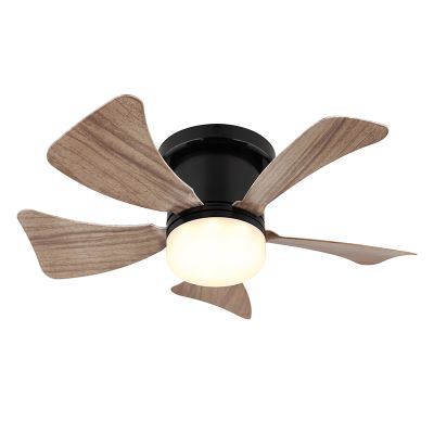 Ventilador de teto moderno marrom, em plástico, da marca Herwin, 10W, com LED ajustável de branco quente a frio e controle remoto.