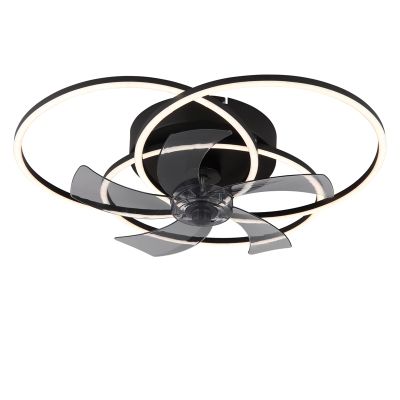 Ventilador de teto Kamiel, design preto em alumínio, 40W, LED branco ajustável (de quente a frio), com controle remoto.