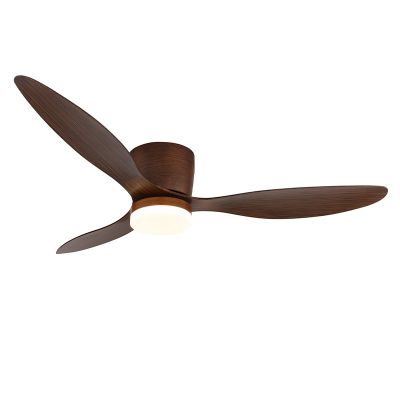 Ventilador de teto rústico marrom, de plástico, Lenneke, 20W, LED branco ajustável de quente a frio, com controle remoto.