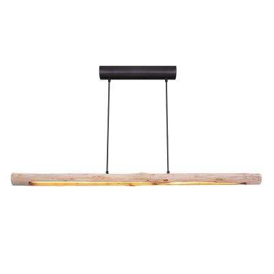 Candeeiro suspenso castanho de madeira, Abbas, 25W, LED 3000K