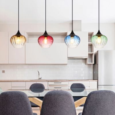 Candeeiro suspenso multicolorido de vidro, Herm