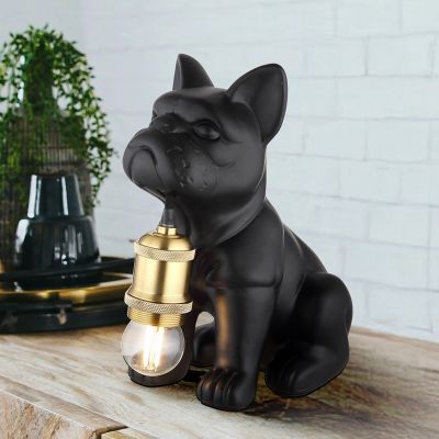 Candeeiro de mesa de cerâmica preto, Dogan, com interruptor