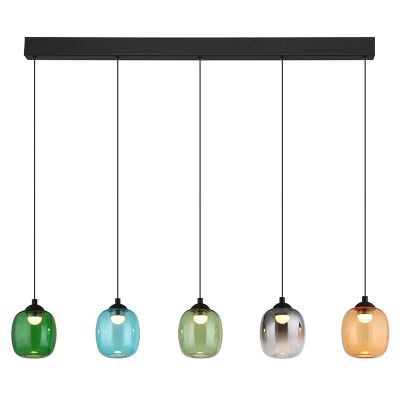 Candeeiro suspenso multicolorido de vidro, Karsten, 27W, LED 3000K, regulável em 3 níveis