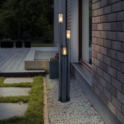 Candeeiro para exterior antracite de aço inoxidável, Bodil, IP44