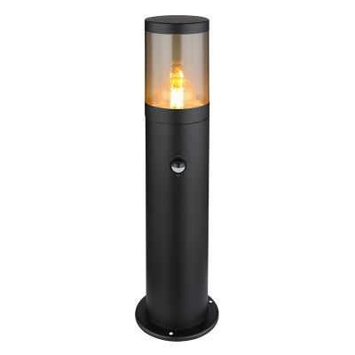 Candeeiro para exterior preto de aço inoxidável, Lambert, IP44