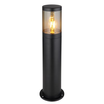 Candeeiro para exterior preto de aço inoxidável, Lambert, IP44