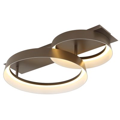 Plafon castanho de metal, Sybrich, 24W, LED 3000K