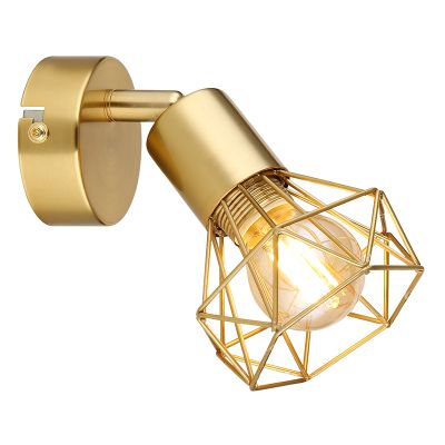 Foco de parede dourado de metal, Oebele