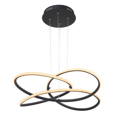 Candeeiro suspenso preto de plástico, Polina, 30W, LED 3000K