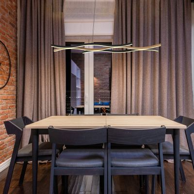 Candeeiro suspenso preto de alumínio, Geerten, 35W, LED 3000K