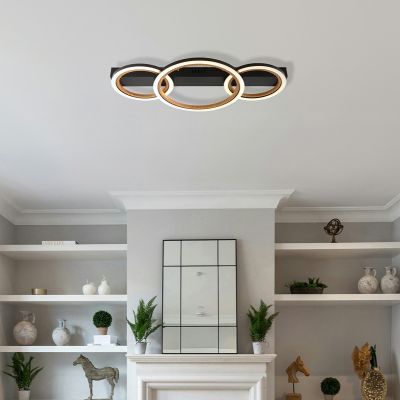 Candeeiro de teto preto de alumínio, Danieke, 40W, LED 3000K