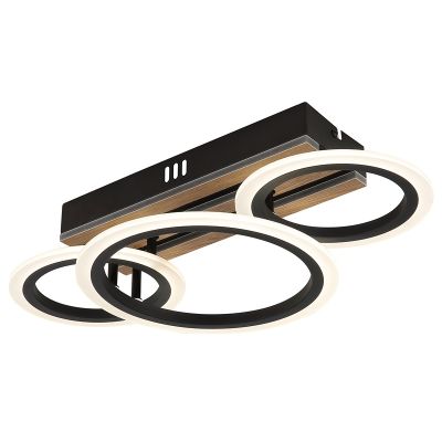 Candeeiro de teto preto de metal, Benedicte, 21W, LED white switch